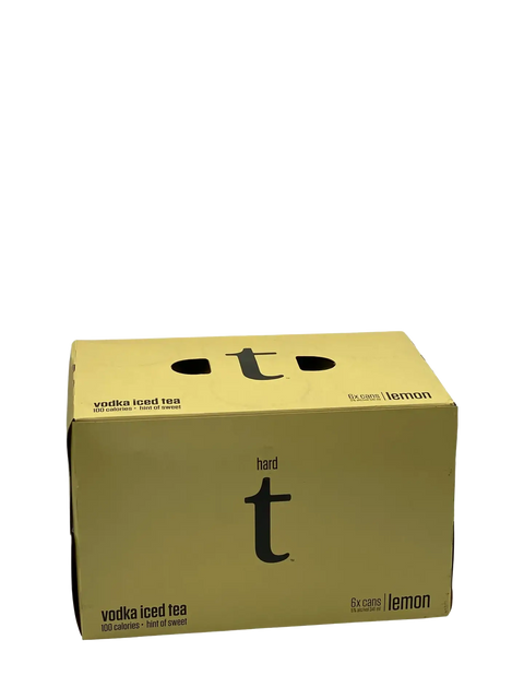 Thé glacé à la vodka citron Hard T, paquet de 6 canettes