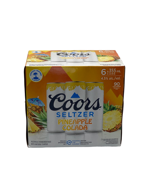 Coors Seltzer Ananas Colada, paquet de 6 canettes
