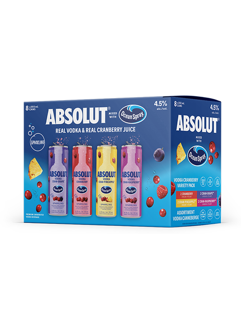 Absolut Ocean Spray Variety 8 Pack Cans