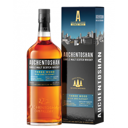 Whisky écossais single malt Auchentoshan Three Wood Lowland 750 ml