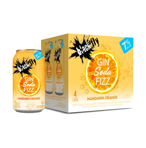 SODA BLACK FLY MANDARINE ORANGE GIN, PACK DE 4