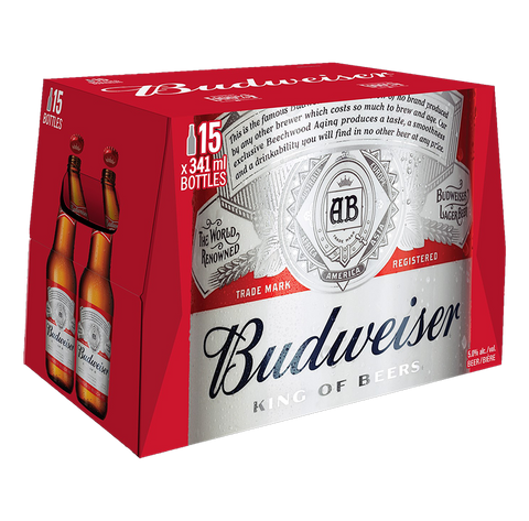 Bouteilles Budweiser, paquet de 15