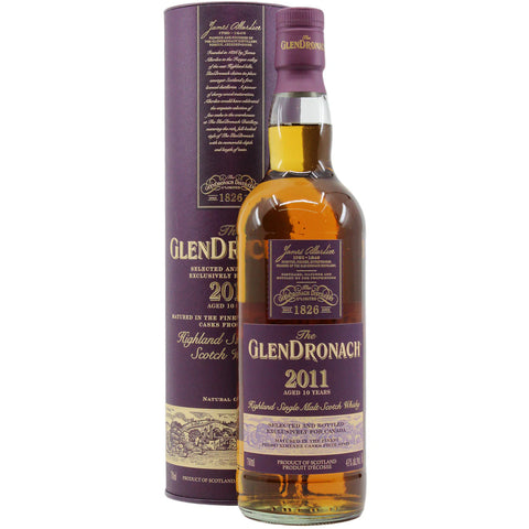 Glendronach 10 ans Single Malt Scotch Whisky Millésime 2011 750 ml