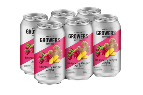 Growers Raspberry Ginger Zinger Cider 6 Pack Cans