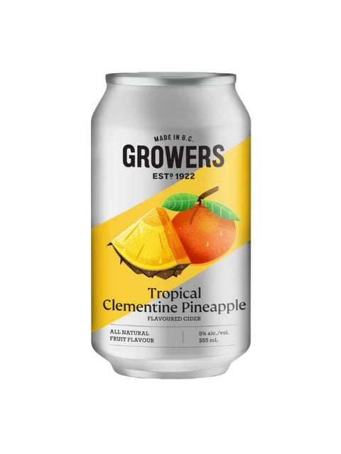 Growers Tropical Clementine Pineapple Cider 6 Pack Cans