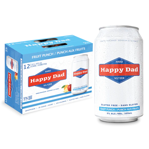 Happy Dad Hard Seltzer Fruit Punch 12 Pack Cans