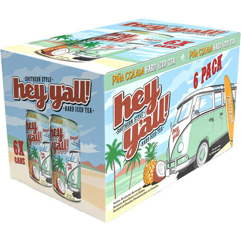 Hey Y'All Piña Colada Hard Iced Tea 6 Pack Cans