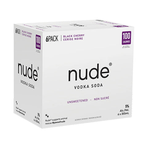 Nude Vodka Soda Black Cherry 6 Pack Cans