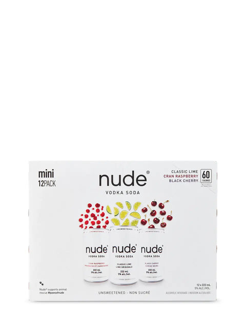 MINI-MÉLANGE DE VODKA SODA NUDE, PACK DE 12