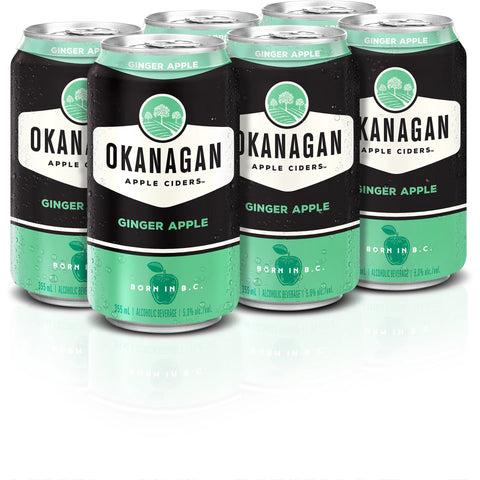 Cidre de pomme au gingembre Okanagan, paquet de 6 canettes