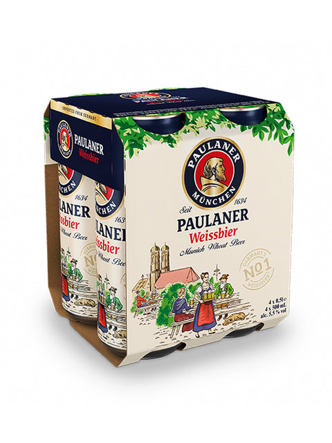 Paulaner Hefe-Weizen Munich Wheat Beer 4 Pack Cans