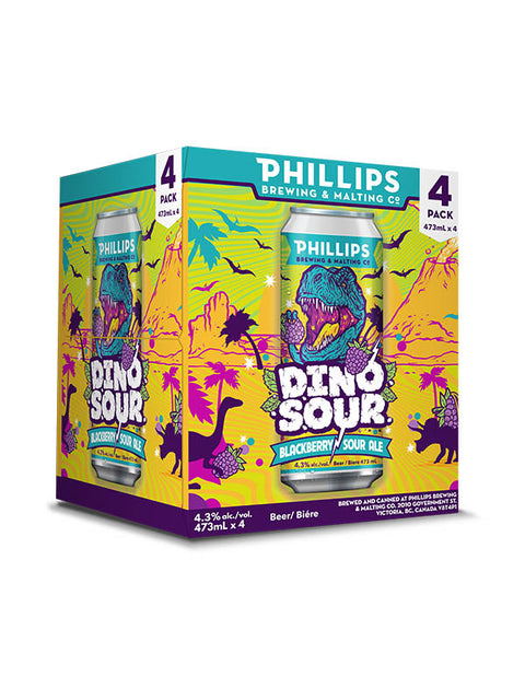 Phillips Dinosour Blackberry Sour Ale 4 Pack Cans