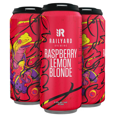 Railyard Brewing Raspberry Lemon Blonde, paquet de 4 canettes