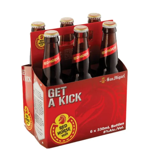 Lot de 6 bouteilles de bière Red Horse