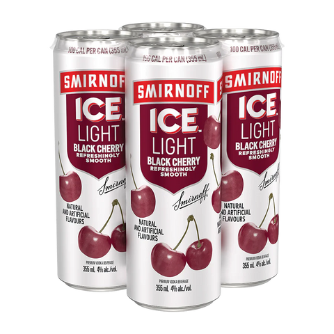 Smirnoff Ice Light Cerise noire et soda, paquet de 4 canettes