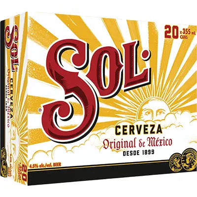 Sol Cerveza 20 Pack Cans