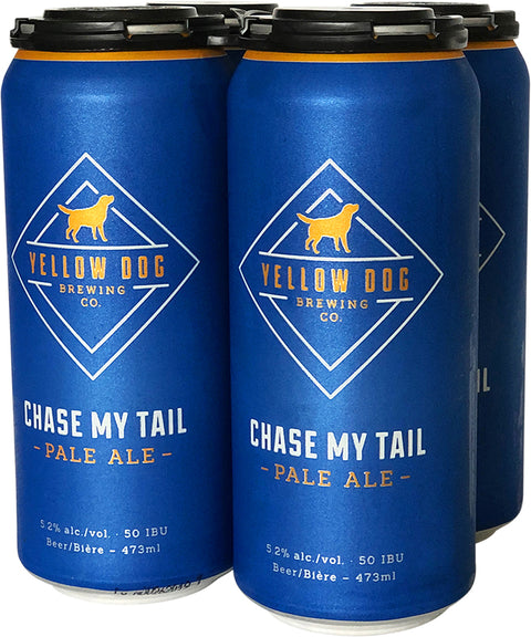 Canettes de bière blonde Yellow Dog Chase My Tail, paquet de 4