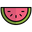 Sliced watermelon icon with pink flesh and green rind.