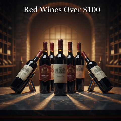 Luxury red wines over $100 featuring premium Cabernet Sauvignon, Bordeaux and collectible red wine bottles available to buy online with delivery anywhere in Canada.