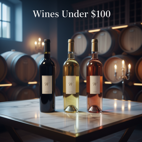 Fine wines under $100 collection featuring premium red, white and rosé selections offering exceptional quality available to order online with delivery across Canada.
