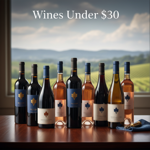 Buy wines under $30 in Canada featuring popular red, white and rosé wines including Cabernet Sauvignon and everyday value bottles available online with delivery across Canada.