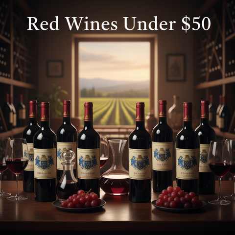 Premium red wine under $50 collection featuring popular Cabernet Sauvignon, Pinot Noir and top wines under $50 available with delivery anywhere in Canada.