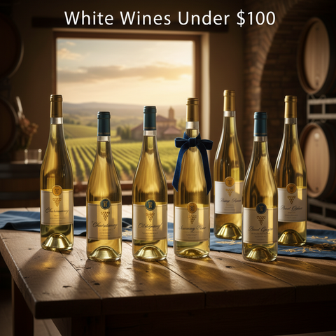 Premium white wines under $100 featuring top Chardonnay, Burgundy white wine and fine white wine selections available to buy online with delivery anywhere in Canada.
