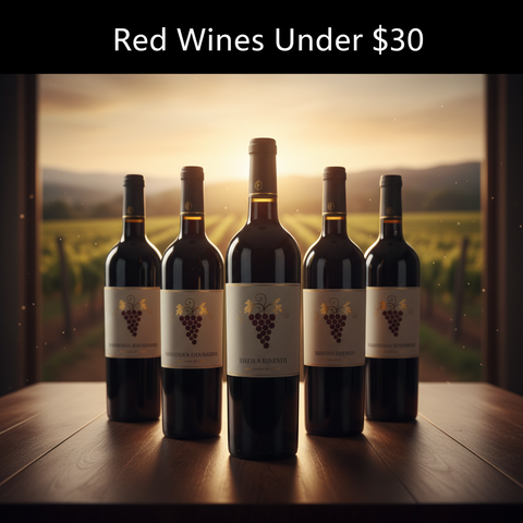 Red wines under $30 collection featuring popular and affordable red wine including Cabernet Sauvignon, Pinot Noir and everyday red wines available to buy online with delivery anywhere in Canada.