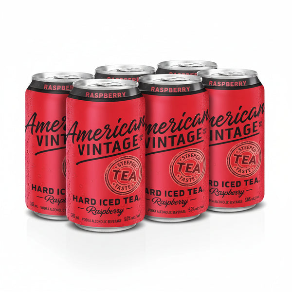 American Vintage Hard Iced Tea Raspberry 6 Pack Cans – South
