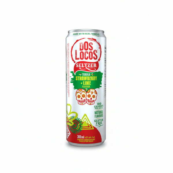 Dos Locos Strawberry Lime Tequila Seltzer,Dos Locos Strawberry