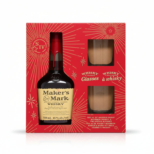 Maker's Mark Kentucky Straight Bourbon Whisky 750 mL Gift Pack