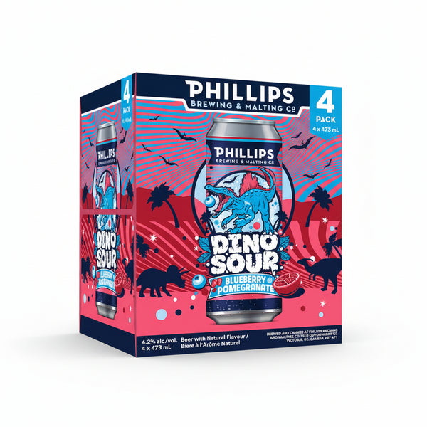 Phillips Brewing Dinosour Blueberry Pomegranate 4 Pack Cans