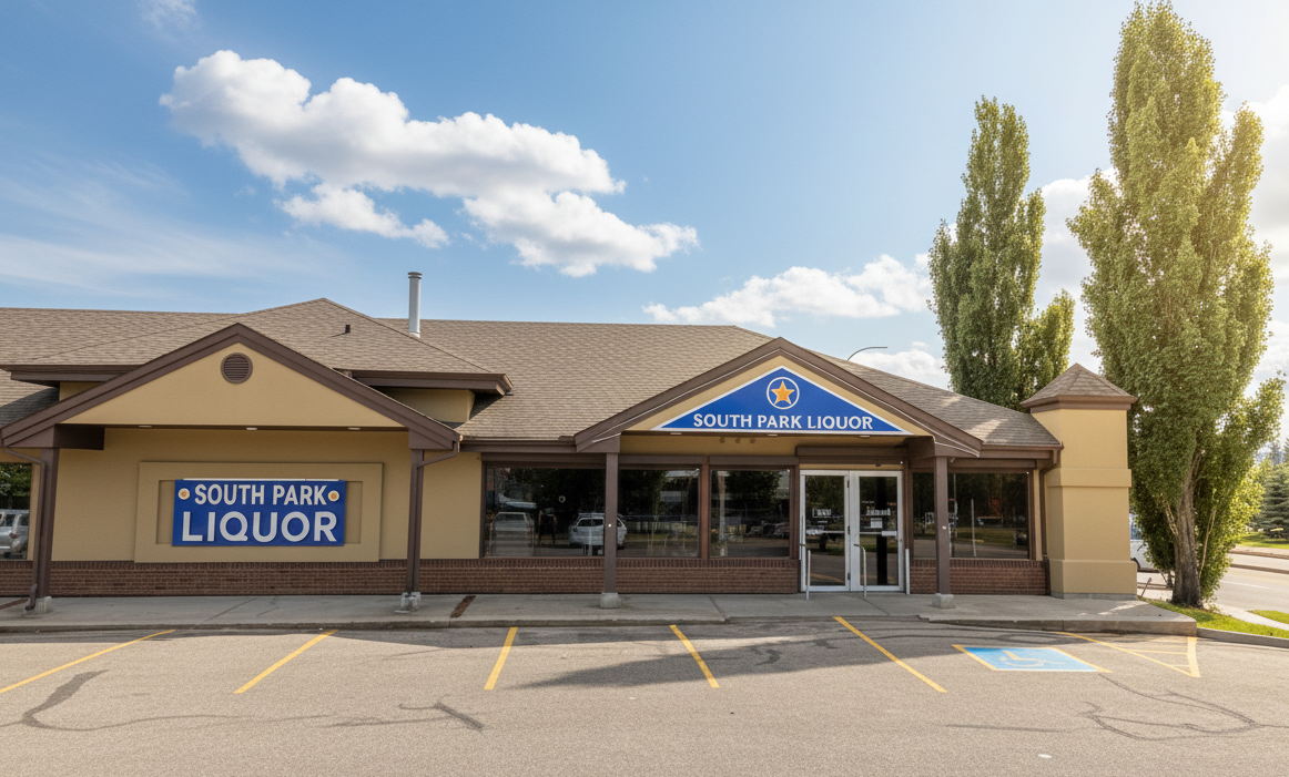 South Park Liquor storefront in Stony Plain, Alberta