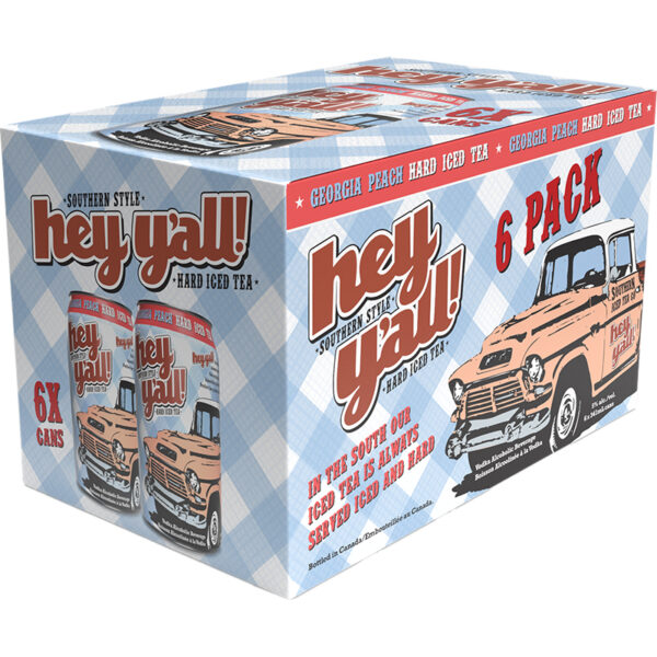 Hey Y'All Georgia Peach Hard Iced Tea 6 Pack Cans