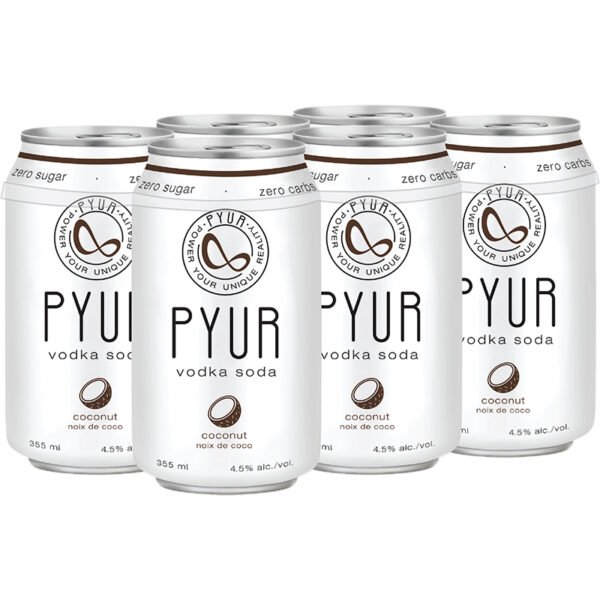 Pyur Vodka Soda Coconut 6 Pack Cans
