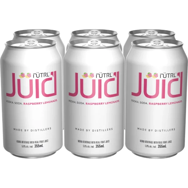 Nutrl Vodka Soda Juic'd Raspberry Lemon 6 Pack Cans