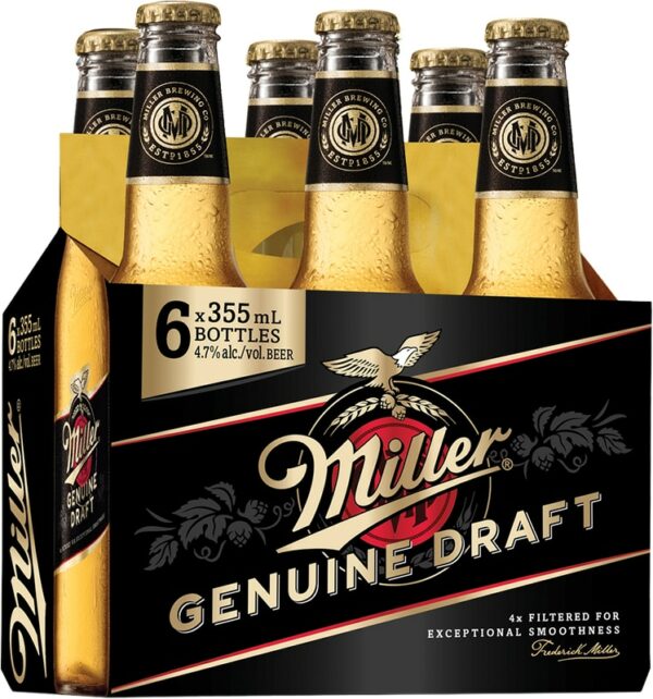 Miller Genuine Draft 6 Pack Bottles