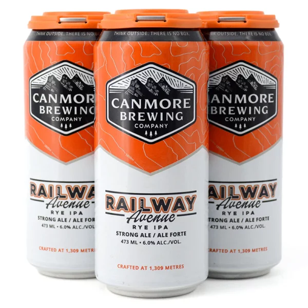 Canmore Brewing Railway Avenue Rye IPA 4 Pack Cans