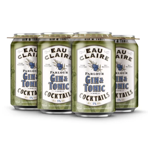 Eau Claire Distillery Gin &Amp; Tonic 6 Pack Cans