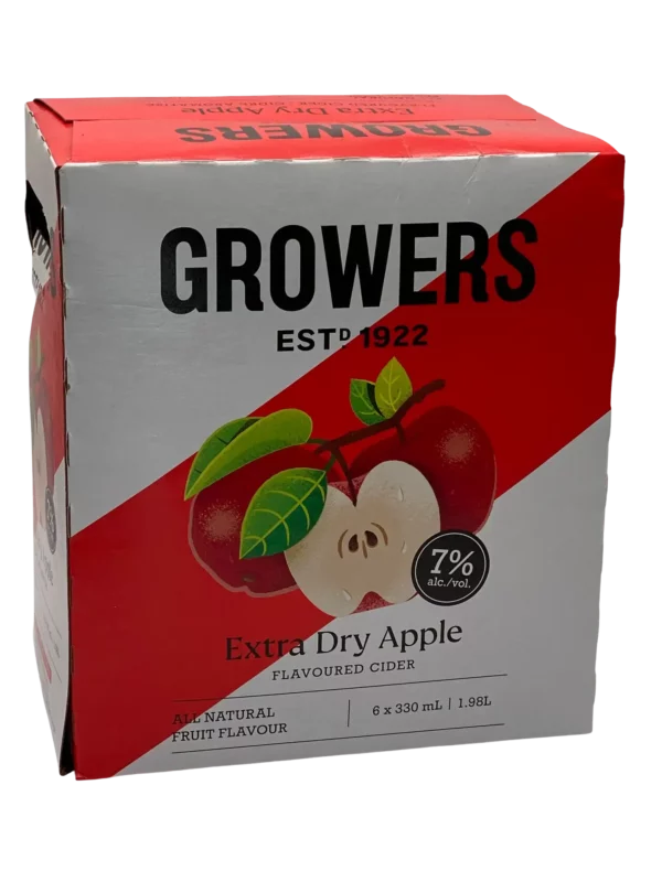Growers Extra Dry Apple Cider 6 Pack Bottles
