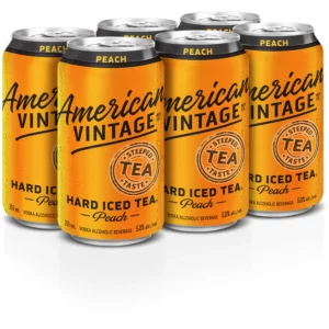 American Vintage Hard Iced Tea Peach 6 Pack Cans