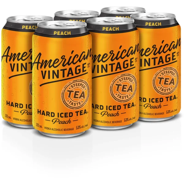 American Vintage Hard Iced Tea Peach 6 Pack Cans