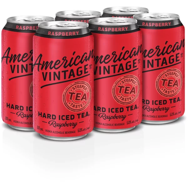 American Vintage Hard Iced Tea Raspberry 6 Pack Cans