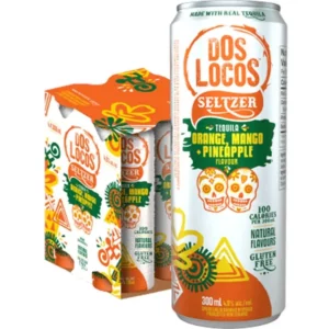 Dos Locos Orange Mango Pineapple Tequila Seltzer 4 Pack Cans