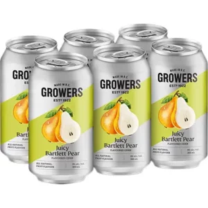 Growers Juicy Bartlett Pear Cider 6 Pack Cans