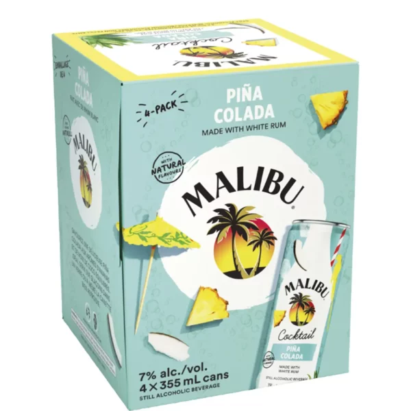 Malibu Pina Colada 4 Pack Cans