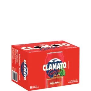 Mott’s Clamato Caesar Extra Spicy 6 Pack Cans