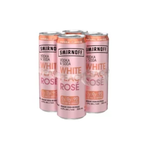 Smirnoff Vodka Soda White Peach Rosé 4 Pack Cans
