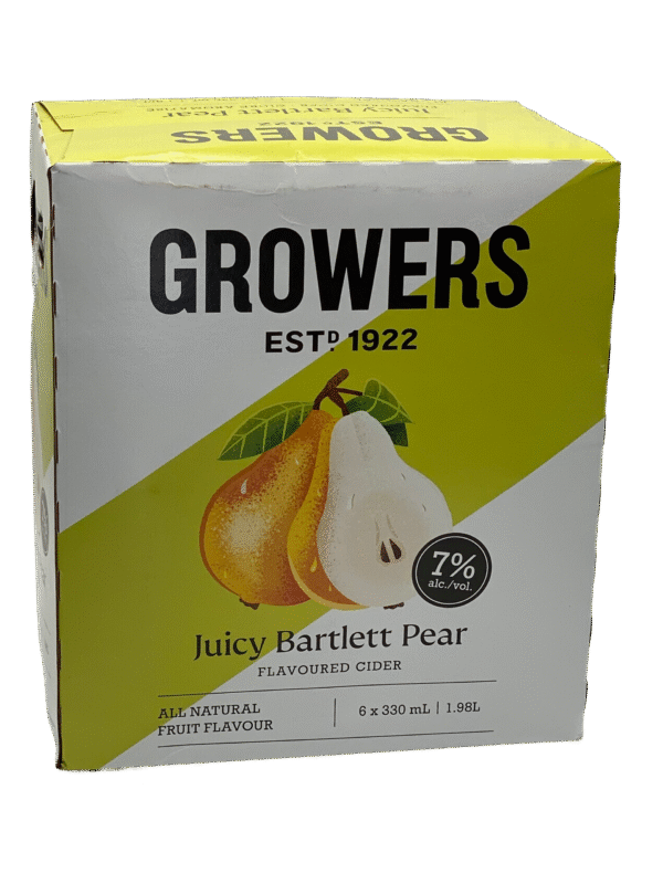 Growers Juicy Bartlett Pear Cider 6 Pack Bottles